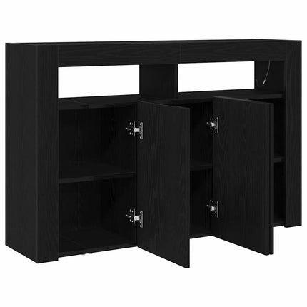 Sideboard Svart Ek 116 x 30 x 75 cm Konstruerat trä