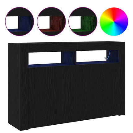 Sideboard Svart Ek 116 x 30 x 75 cm Konstruerat trä