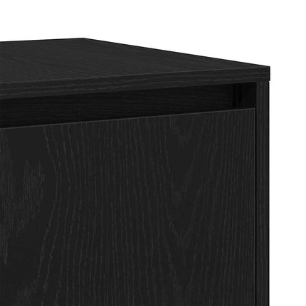 Sideboard Svart Ek 135 x 41 x 75 cm Konstruerat trä