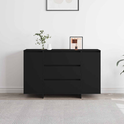 Sideboard med låda Svart 120 x 41 x 75 cm Konstruerat trä