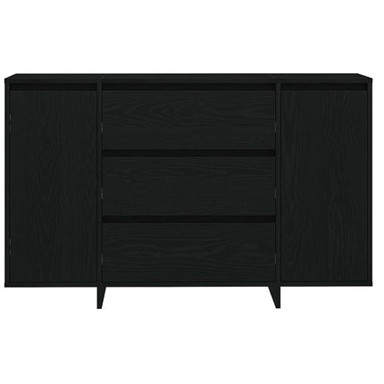 Sideboard med låda Svart Ek 120 x 41 x 75 cm Konstruerat trä
