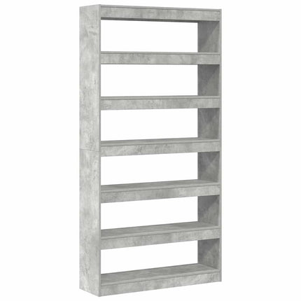 Bokskåp Betonggrå 100 x 30 x 198 cm Konstruerat trä