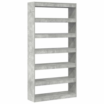Bokskåp Betonggrå 100 x 30 x 198 cm Konstruerat trä