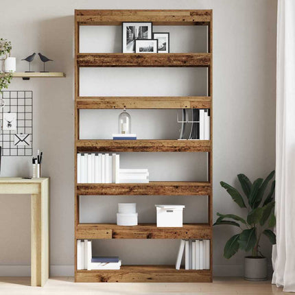 Bokskåp 6 nivåer 100 x 30 x 198 cm Konstruerat trä Avfallsträ