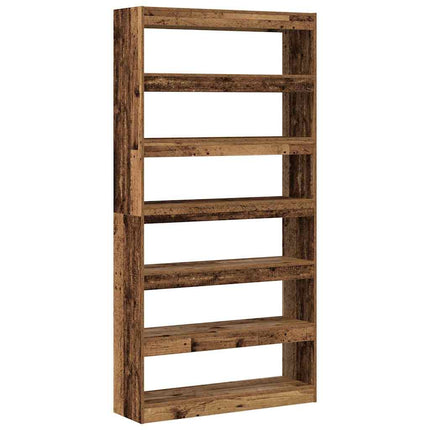 Bokskåp 6 nivåer 100 x 30 x 198 cm Konstruerat trä Avfallsträ