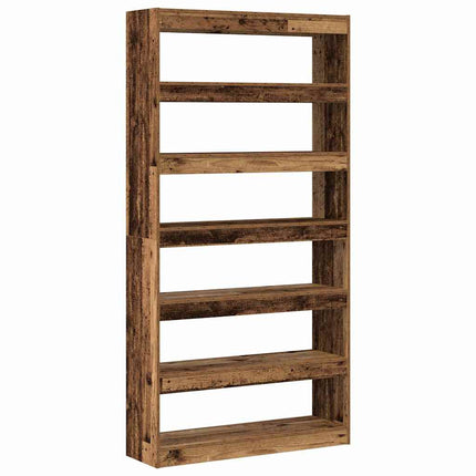 Bokskåp 6 nivåer 100 x 30 x 198 cm Konstruerat trä Avfallsträ