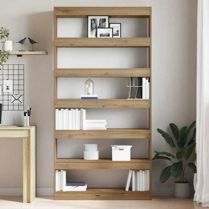 Bokskåp Artisan Ek 100 x 30 x 198 cm Konstruerat trä