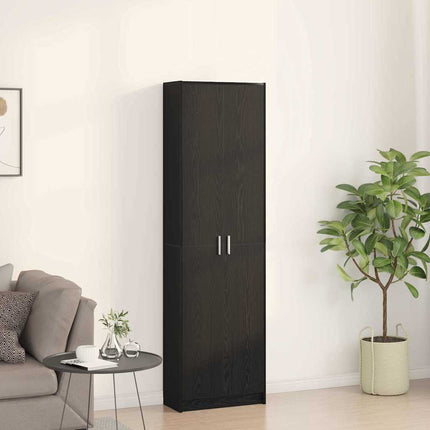 Garderob med hylla Svart Ek 55 x 25 x 189 cm Konstruerat trä