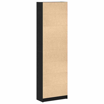 Garderob med hylla Svart Ek 55 x 25 x 189 cm Konstruerat trä