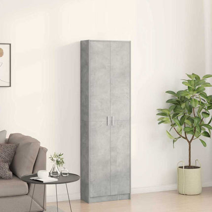 Garderob med hylla Betonggrå 55 x 25 x 189 cm Konstruerat trä