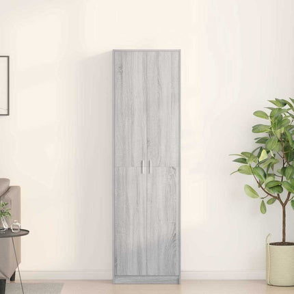 Garderob med hylla Grå Sonoma 55 x 25 x 189 cm Konstruerat trä
