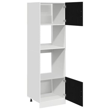 Hängande skåp Svart Ek 60 x 57 x 207 cm Konstruerat trä