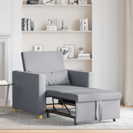 Utdragbar soffbed enkel med hjul Ljusgrå 90 x 165 x 87 cm tyg