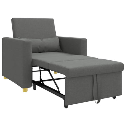 Utdragbar soffbed enkel med hjul Mörkgrå 90 x 165 x 87 cm tyg