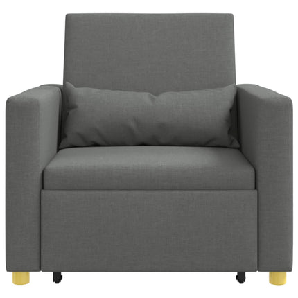 Utdragbar soffbed enkel med hjul Mörkgrå 90 x 165 x 87 cm tyg