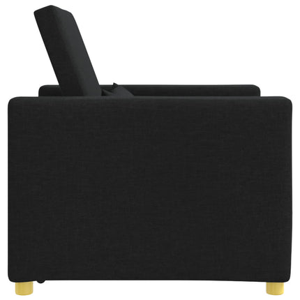 Utdragbar soffbed enkel med hjul Svart 90 x 165 x 87 cm tyg