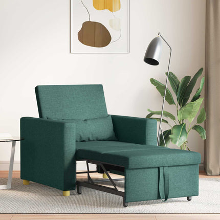 Utdragbar soffbed enkel med hjul Mörkgrön 90 x 165 x 87 cm tyg