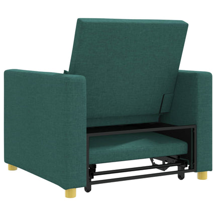 Utdragbar soffbed enkel med hjul Mörkgrön 90 x 165 x 87 cm tyg