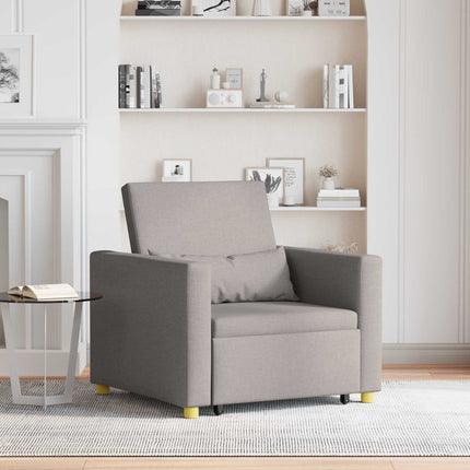Utdragbar soffbed enkel med hjul Taupe 90 x 165 x 87 cm tyg