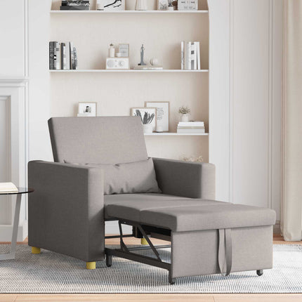 Utdragbar soffbed enkel med hjul Taupe 90 x 165 x 87 cm tyg