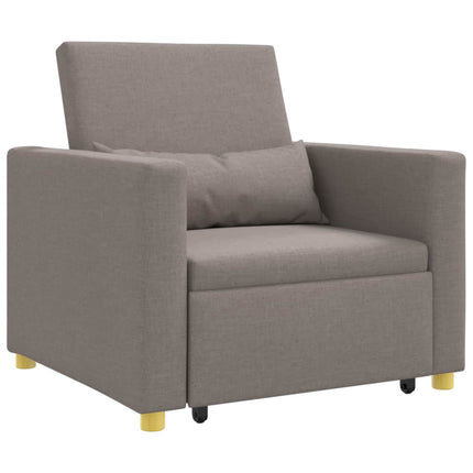 Utdragbar soffbed enkel med hjul Taupe 90 x 165 x 87 cm tyg