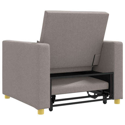 Utdragbar soffbed enkel med hjul Taupe 90 x 165 x 87 cm tyg