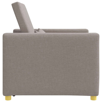 Utdragbar soffbed enkel med hjul Taupe 90 x 165 x 87 cm tyg