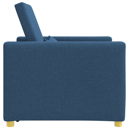Utdragbar soffbed enkel med hjul Blå 90 x 165 x 87 cm tyg