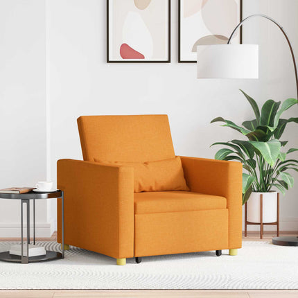 Utdragbar soffbed enkel med hjul Mörk gul 90 x 165 x 87 cm tyg