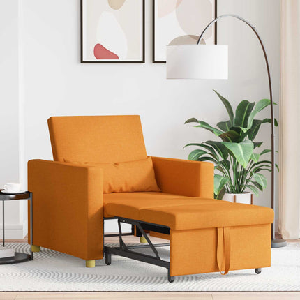Utdragbar soffbed enkel med hjul Mörk gul 90 x 165 x 87 cm tyg