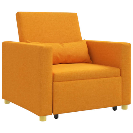 Utdragbar soffbed enkel med hjul Mörk gul 90 x 165 x 87 cm tyg