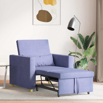 Utdragbar soffbed enkel med hjul Jeansblå 90 x 165 x 87 cm tyg