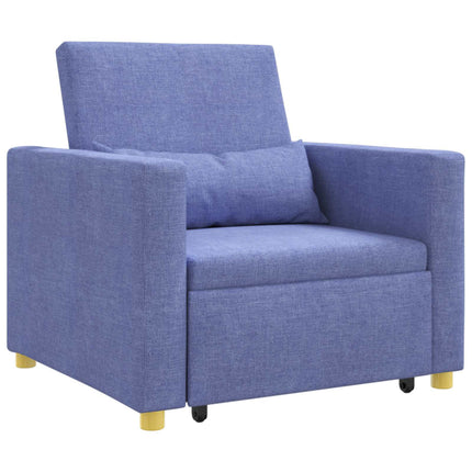 Utdragbar soffbed enkel med hjul Jeansblå 90 x 165 x 87 cm tyg