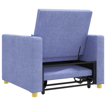 Utdragbar soffbed enkel med hjul Jeansblå 90 x 165 x 87 cm tyg