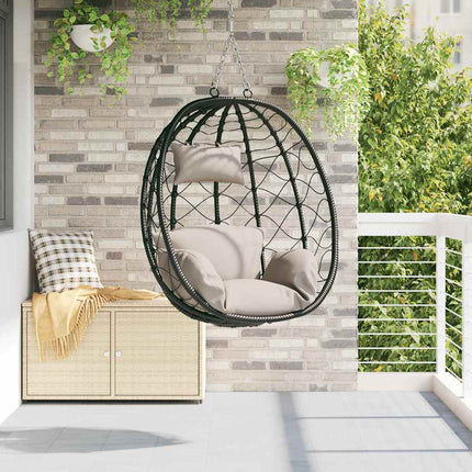 Hängande äggstol Taupe 91,5 x 54,5 x 107 cm konstrotting
