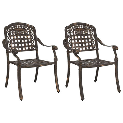 Trädgård Stol 2 pcs Brons 55 x 56,5 x 91cm Aluminium