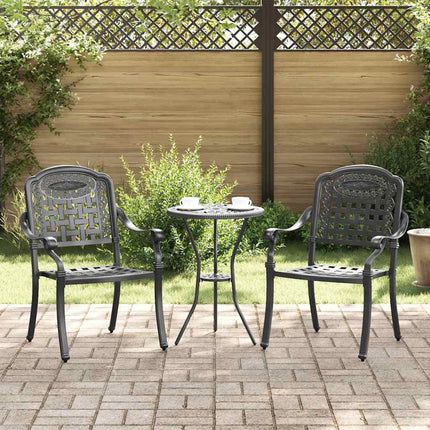 Trädgård Stol 2 pcs Svart 55 x 56,5 x 91cm Aluminium