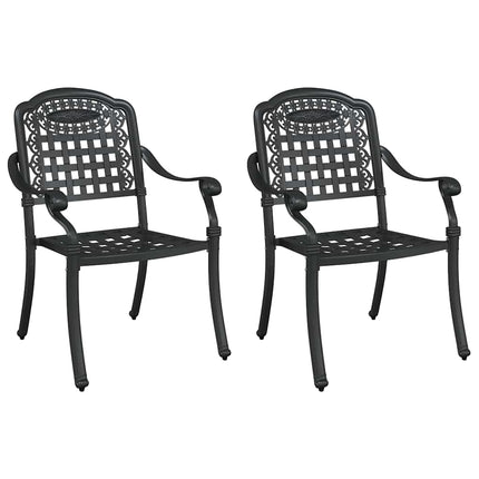 Trädgård Stol 2 st Svart Aluminium