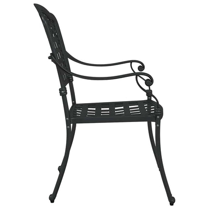 Trädgård Stol 2 pcs Svart 55 x 56,5 x 91cm Aluminium