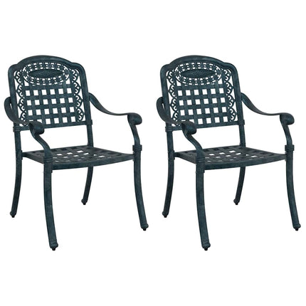 Trädgård Stol 2 pcs Grön 55 x 56,5 x 91cm Aluminium