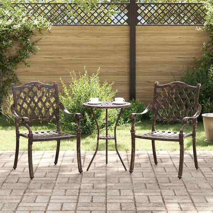 Trädgård Stol 2 pcs Brons 56 x 55 x 92,5 cm Aluminium