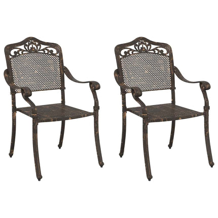 Trädgård Stol 2 pcs Brons 55 x 55 x 92,5cm Aluminium