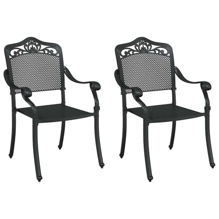 Trädgård Stol 2 pcs Svart 55 x 55 x 92,5cm Aluminium