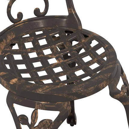 Trädgårds Bistro Set 3 pcs Brons Aluminium