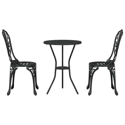 Trädgårds Bistro Set 3 st Svart Aluminium