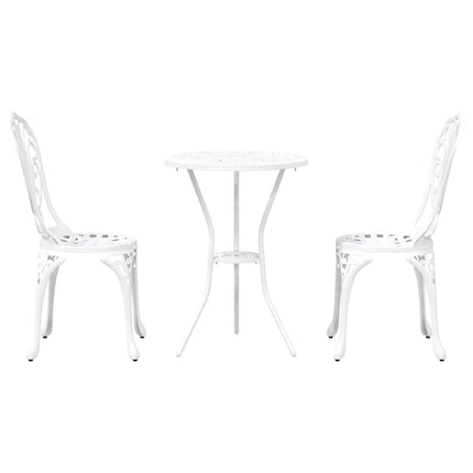 Trädgårds Bistro Set 3 pcs Vit Aluminium