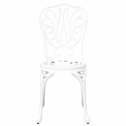 Trädgårds Bistro Set 3 st Vit Aluminium