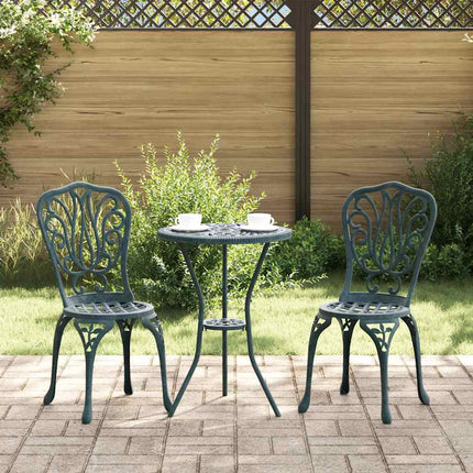 Trädgårds Bistro Set 3 pcs Grön Aluminium