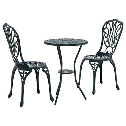 Trädgårds Bistro Set 3 st Grön Aluminium