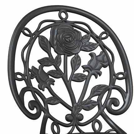 Trädgårds Bistro Set 3 pcs Svart Aluminium